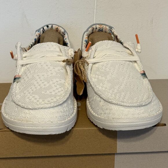 Hey Dude Wendy Shoes Womens Size 5 Boho White Crochet Natural Collection Casual - Picture 2 of 13
